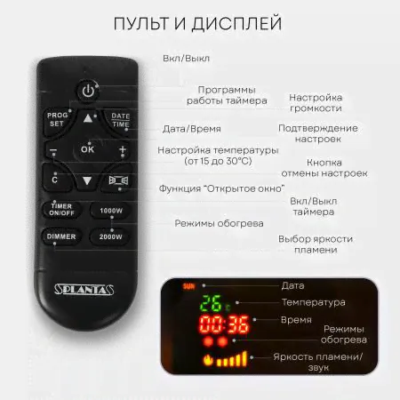 Каминокомплект Planta Portal-022G с очагом PFP-FS600-silver 1000Вт серый-0